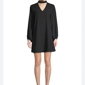 Amanda Uprichard black long sleeve scoop dress